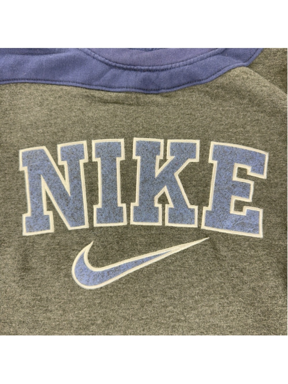 Vintage Nike Men's Size Medium Reworked Black/Grey Retro Fleece Crewneck Sweater - Picture 6 of 11